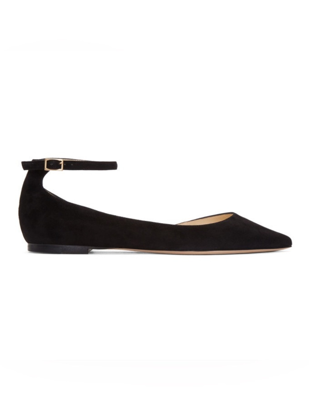 Jimmy Choo Black Suede Lucy Ballerina Flats Size 38